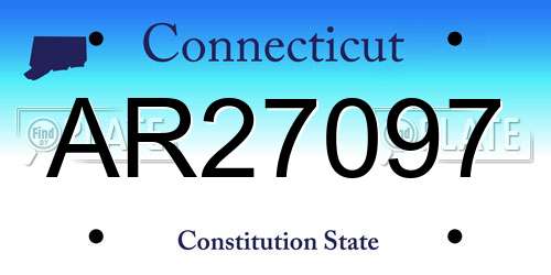 AR27097 Connecticut License Plate