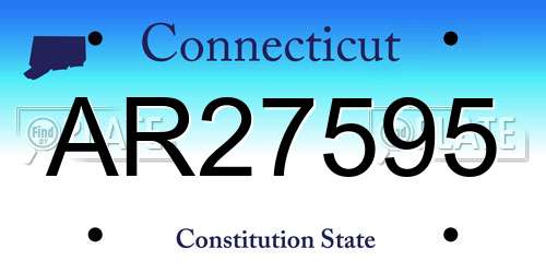 AR27595 Connecticut License Plate