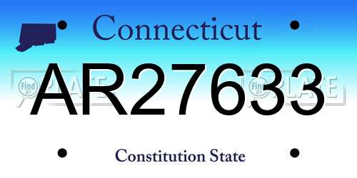 AR27633 Connecticut License Plate