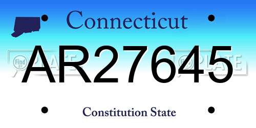 AR27645 Connecticut License Plate