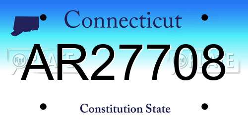 AR27708 Connecticut License Plate