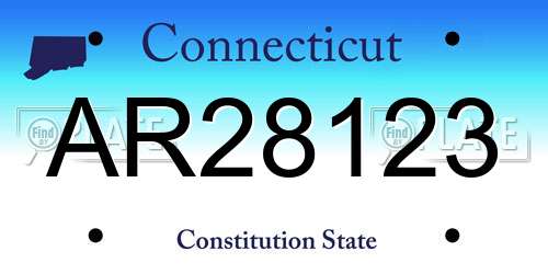 AR28123 Connecticut License Plate