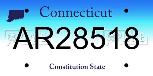 AR28518 Connecticut License Plate