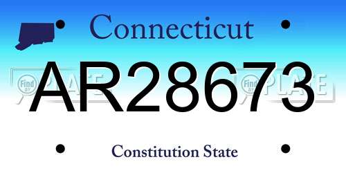 AR28673 Connecticut License Plate