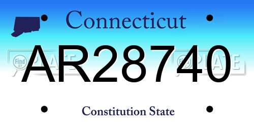 AR28740 Connecticut License Plate