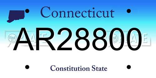 AR28800 Connecticut License Plate
