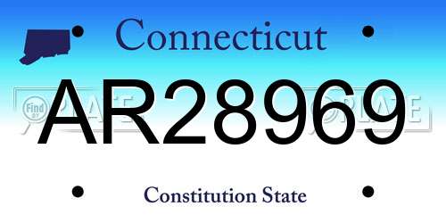 AR28969 Connecticut License Plate