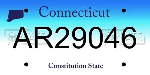 AR29046 Connecticut License Plate