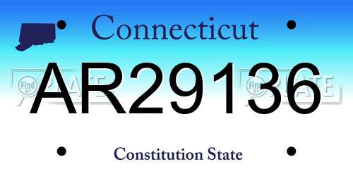 AR29136 Connecticut License Plate