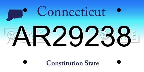 AR29238 Connecticut License Plate