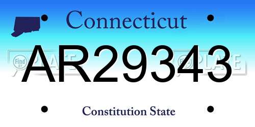 AR29343 Connecticut License Plate