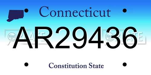 AR29436 Connecticut License Plate