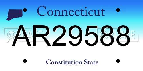 AR29588 Connecticut License Plate