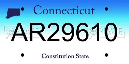 AR29610 Connecticut License Plate