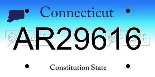 AR29616 Connecticut License Plate