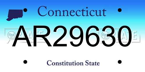 AR29630 Connecticut License Plate