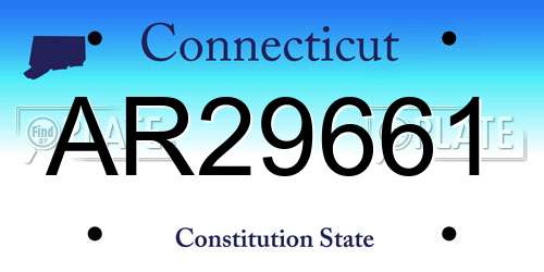 AR29661 Connecticut License Plate