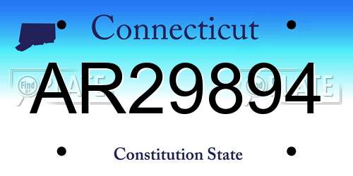 AR29894 Connecticut License Plate