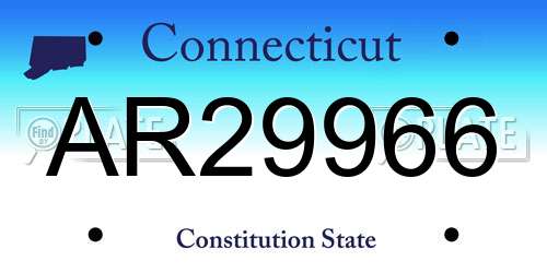 AR29966 Connecticut License Plate