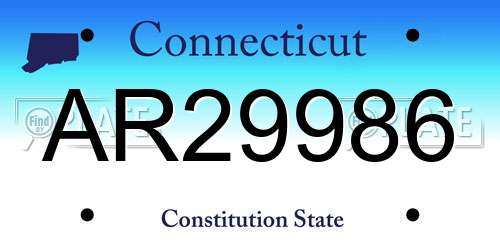 AR29986 Connecticut License Plate