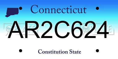 AR2C624 Connecticut License Plate