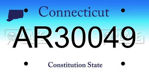 AR30049 Connecticut License Plate