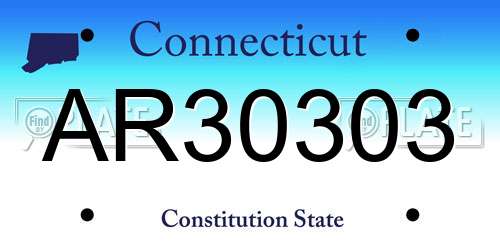 AR30303 Connecticut License Plate