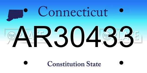 AR30433 Connecticut License Plate
