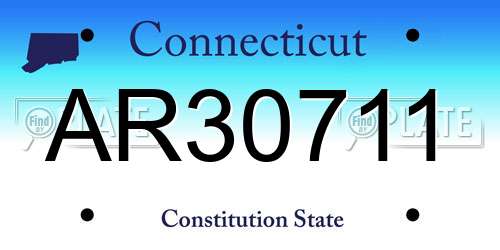 AR30711 Connecticut License Plate