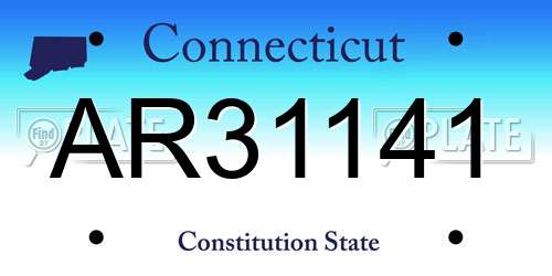 AR31141 Connecticut License Plate