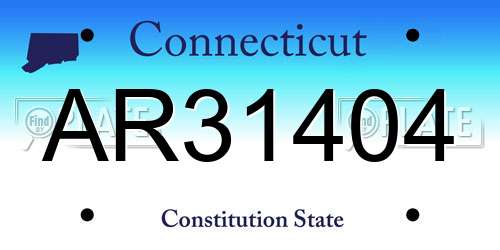 AR31404 Connecticut License Plate