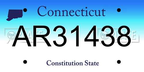 AR31438 Connecticut License Plate