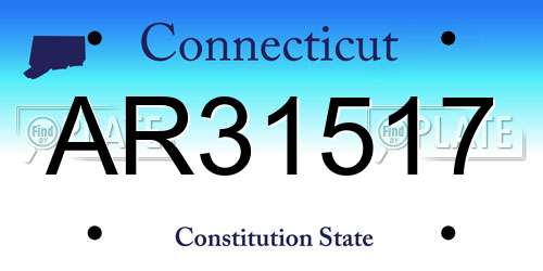 AR31517 Connecticut License Plate