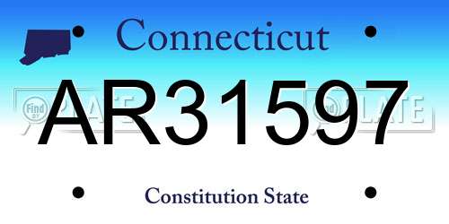 AR31597 Connecticut License Plate