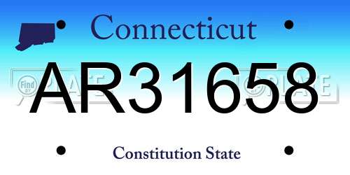 AR31658 Connecticut License Plate