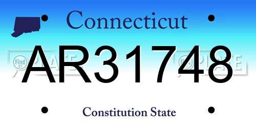 AR31748 Connecticut License Plate