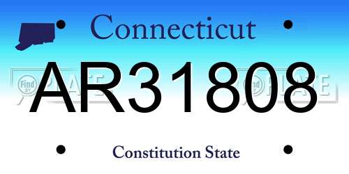 AR31808 Connecticut License Plate