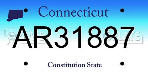 AR31887 Connecticut License Plate