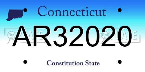 AR32020 Connecticut License Plate