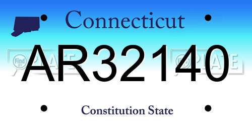 AR32140 Connecticut License Plate