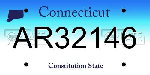 AR32146 Connecticut License Plate