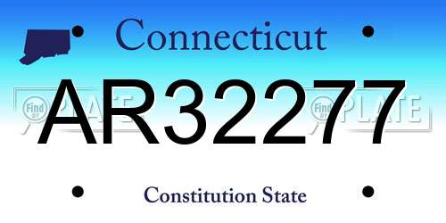 AR32277 Connecticut License Plate