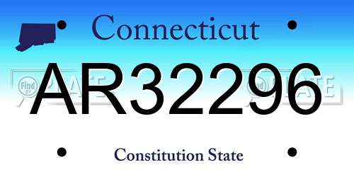 AR32296 Connecticut License Plate