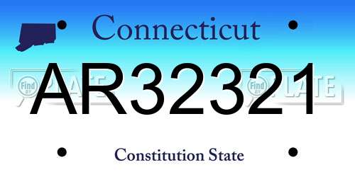 AR32321 Connecticut License Plate