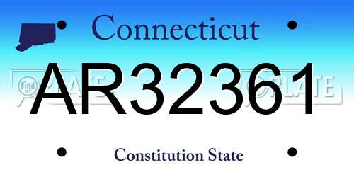AR32361 Connecticut License Plate