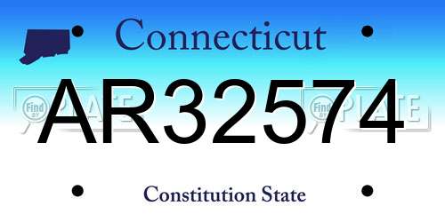AR32574 Connecticut License Plate