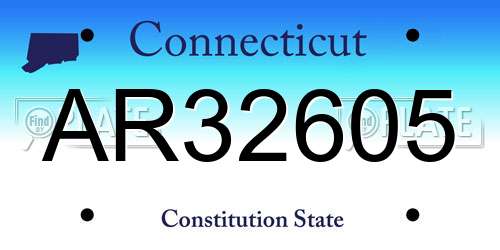 AR32605 Connecticut License Plate