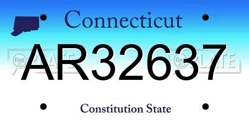 AR32637 Connecticut License Plate