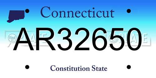 AR32650 Connecticut License Plate