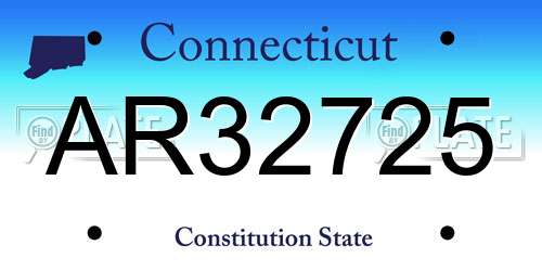AR32725 Connecticut License Plate